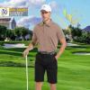 imageMens Polo Shirts Short Casual Solid Stylish Dry Fit Performance Designed Collared Golf Polo Shirts for MenDark Khaki