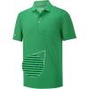 imageMens Polo Shirts Short Casual Solid Stylish Dry Fit Performance Designed Collared Golf Polo Shirts for MenGreen Stripe