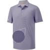 imageMens Polo Shirts Short Casual Solid Stylish Dry Fit Performance Designed Collared Golf Polo Shirts for MenLavender Stripe