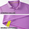 imageMens Polo Shirts Short Casual Solid Stylish Dry Fit Performance Designed Collared Golf Polo Shirts for MenLilac Stripe