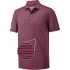 imageMens Polo Shirts Short Casual Solid Stylish Dry Fit Performance Designed Collared Golf Polo Shirts for MenMaroon Stripe