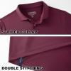 imageMens Polo Shirts Short Casual Solid Stylish Dry Fit Performance Designed Collared Golf Polo Shirts for MenMaroon Stripe