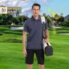 imageMens Polo Shirts Short Casual Solid Stylish Dry Fit Performance Designed Collared Golf Polo Shirts for MenNavy