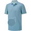 imageMens Polo Shirts Short Casual Solid Stylish Dry Fit Performance Designed Collared Golf Polo Shirts for MenSky Blue Stripe