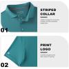imageMens Polo Shirts Short Casual Solid Stylish Dry Fit Performance Designed Collared Golf Polo Shirts for MenTurquoise Stripe