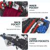 imageMens Swim Trunks with Compression Liner 9quot Builtin Board Shorts 2 in 1 Quick Dry Bathing Suits with Zipper Pockets1776 Flag