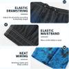 imageMens Swim Trunks with Compression Liner 9quot Builtin Board Shorts 2 in 1 Quick Dry Bathing Suits with Zipper PocketsBlue Gradient Leaves
