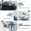 imageMens Swim Trunks with Compression Liner 9quot Builtin Board Shorts 2 in 1 Quick Dry Bathing Suits with Zipper PocketsGradient Palm