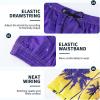 imageMens Swim Trunks with Compression Liner 9quot Builtin Board Shorts 2 in 1 Quick Dry Bathing Suits with Zipper PocketsStarry Sky Palm Tree