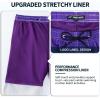imageMens Swim Trunks with Compression Liner 9quot Builtin Board Shorts 2 in 1 Quick Dry Bathing Suits with Zipper PocketsStarry Sky Palm Tree