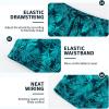 imageMens Swim Trunks with Compression Liner 9quot Builtin Board Shorts 2 in 1 Quick Dry Bathing Suits with Zipper PocketsTurquoise Tropical Leaves