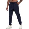 imageLzzidou Mens Casual Cargo Jogger Pants Drawstring Waist Lightweight Straight SweatpantsNavy