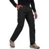 imageMens Cargo Tactical Pants Stretch Waistband Water Resistant Ripstop EDC Hiking PantsBlack