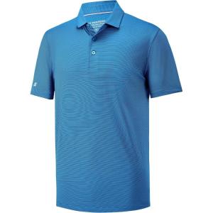imageMens Polo Shirts Short Casual Solid Stylish Dry Fit Performance Designed Collared Golf Polo Shirts for MenCobalt Stripe