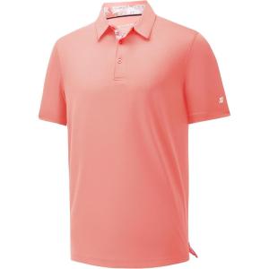 imageMens Polo Shirts Short Casual Solid Stylish Dry Fit Performance Designed Collared Golf Polo Shirts for MenCranberry