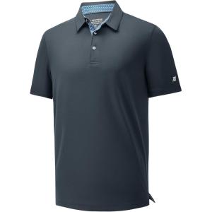 imageMens Polo Shirts Short Casual Solid Stylish Dry Fit Performance Designed Collared Golf Polo Shirts for MenDark Grey