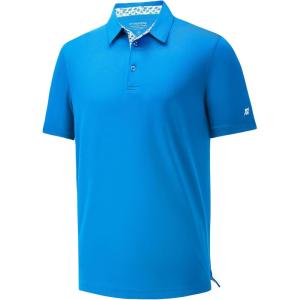 imageMens Polo Shirts Short Casual Solid Stylish Dry Fit Performance Designed Collared Golf Polo Shirts for MenSky Blue