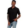 imageMens Short Sleeve Polo Shirt Stretch Solid Performance Golf Shirts Moisture Wicking Athletic Casual Collared TShirtBlack