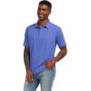 imageMens Short Sleeve Polo Shirt Stretch Solid Performance Golf Shirts Moisture Wicking Athletic Casual Collared TShirtBlue