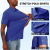 imageMens Short Sleeve Polo Shirt Stretch Solid Performance Golf Shirts Moisture Wicking Athletic Casual Collared TShirtRoyal Blue