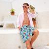 imageMens Swim Trunks Quick Dry Board Shorts with Mesh Lining Breathable Surf Beach Shorts Swimwear Bathing SuitsTropical Flower Bird
