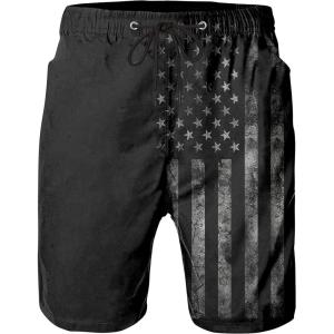 imageMens Swim Trunks Quick Dry Board Shorts with Mesh Lining Breathable Surf Beach Shorts Swimwear Bathing SuitsBlack
