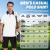 imageMens Golf Shirt Short Sleeve Dry Fit Print Moisture Wicking Performance Patterns Collared Polo ShirtWhite Golfs Club