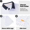 imageMens Golf Shirt Short Sleeve Dry Fit Print Moisture Wicking Performance Patterns Collared Polo ShirtWhite Golfs Club