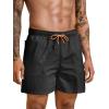 imageLzzidou Mens Swim Trunks 5 Inch with Mesh Lining Quick Dry Bathing Suit Board Shorts SwimsuitBlack
