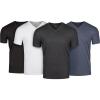 imageFresh Clean Threads Mens TShirts V Neck Premium Basic Short Sleeve Tees  Fitted Style Ultra Soft TagFree ComfortBlack  White  Charcoal Grey  Navy 4 Pack