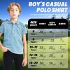 imageBoys Polo Shirt Short Sleeve Performance Dry Fit Stretch Funny Print Active Casual Collared Golf Shirts for BoyBlue Dinosaur