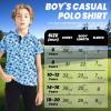 imageBoys Polo Shirt Short Sleeve Performance Dry Fit Stretch Funny Print Active Casual Collared Golf Shirts for BoyBlue Palm Tree