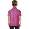imageBoys Polo Shirt Short Sleeve Performance Dry Fit Stretch Funny Print Active Casual Collared Golf Shirts for BoyRose Flower