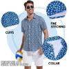 imageFT FENTENG Mens Hawaiian Shirts Regular Fit Short Sleeve Casual Button Down Summer Tropical Beach ShirtsNavy Palm Tree