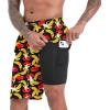 imageFT FENTENG Mens Swim Trunks with Compression Liner 9quot Board Shorts 2 in 1 Quick Dry Beach Swimwear Bathing Suits for MenBanana Lipsc