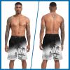 imageFT FENTENG Mens Swim Trunks with Compression Liner 9quot Board Shorts 2 in 1 Quick Dry Beach Swimwear Bathing Suits for MenBlack Beach Palmc