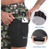 imageFT FENTENG Mens Swim Trunks with Compression Liner 9quot Board Shorts 2 in 1 Quick Dry Beach Swimwear Bathing Suits for MenBlack Skull Leaf