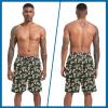 imageFT FENTENG Mens Swim Trunks with Compression Liner 9quot Board Shorts 2 in 1 Quick Dry Beach Swimwear Bathing Suits for MenBlack Skull Leaf