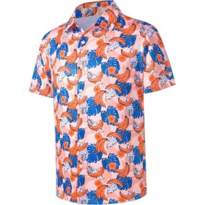 imageFT FENTENG Mens Hawaiian Shirts Regular Fit Short Sleeve Casual Button Down Summer Tropical Beach ShirtsBanana Leaves