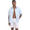 imageFT FENTENG Mens Casual Button Down Shirts Regular Fit Short Sleeve Hawaiian Shirt for MenBeer Lemon Juice