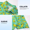 imageFT FENTENG Mens Casual Button Down Shirts Regular Fit Short Sleeve Hawaiian Shirt for MenGreen Banana