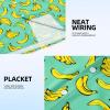 imageFT FENTENG Mens Casual Button Down Shirts Regular Fit Short Sleeve Hawaiian Shirt for MenGreen Banana