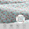 imageFT FENTENG Mens Casual Button Down Shirts Regular Fit Short Sleeve Hawaiian Shirt for MenGreen Leaf Flamingo