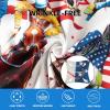 imageFT FENTENG Mens Casual Button Down Shirts Regular Fit Short Sleeve Hawaiian Shirt for MenHorse America Flag