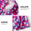 imageFT FENTENG Mens Casual Button Down Shirts Regular Fit Short Sleeve Hawaiian Shirt for MenNavy Purple Bra