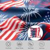 imageFT FENTENG Mens Casual Button Down Shirts Regular Fit Short Sleeve Hawaiian Shirt for MenNavy Usa Flag