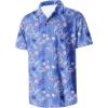 imageFT FENTENG Mens Casual Button Down Shirts Regular Fit Short Sleeve Hawaiian Shirt for MenLavender Flamingo