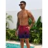 imageLzzidou Men Swim Trunks with Mesh Liner 5 Inch Inseam Board Shorts Quick Dry Bathing SuitRed Purple