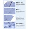 imageLzzidou Mens Patterned Button Down Shirt Geometric Print Short Sleeve Dress Shirt for Casual Work Travel Summer Beach OfficeBlue White Small Plaid
