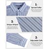 imageLzzidou Mens Striped Button Down Shirt Cotton Blend Long Sleeve Collared Dress Shirts for Business Work Office Casual DateBlue